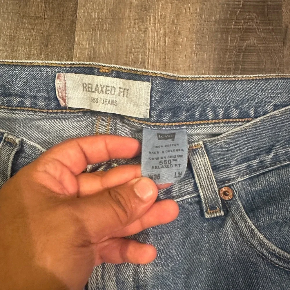 Levis 550 Jeans Men 34x29 Blue‎ Medium Wash Relaxed Fit Tapered Denim Y2K